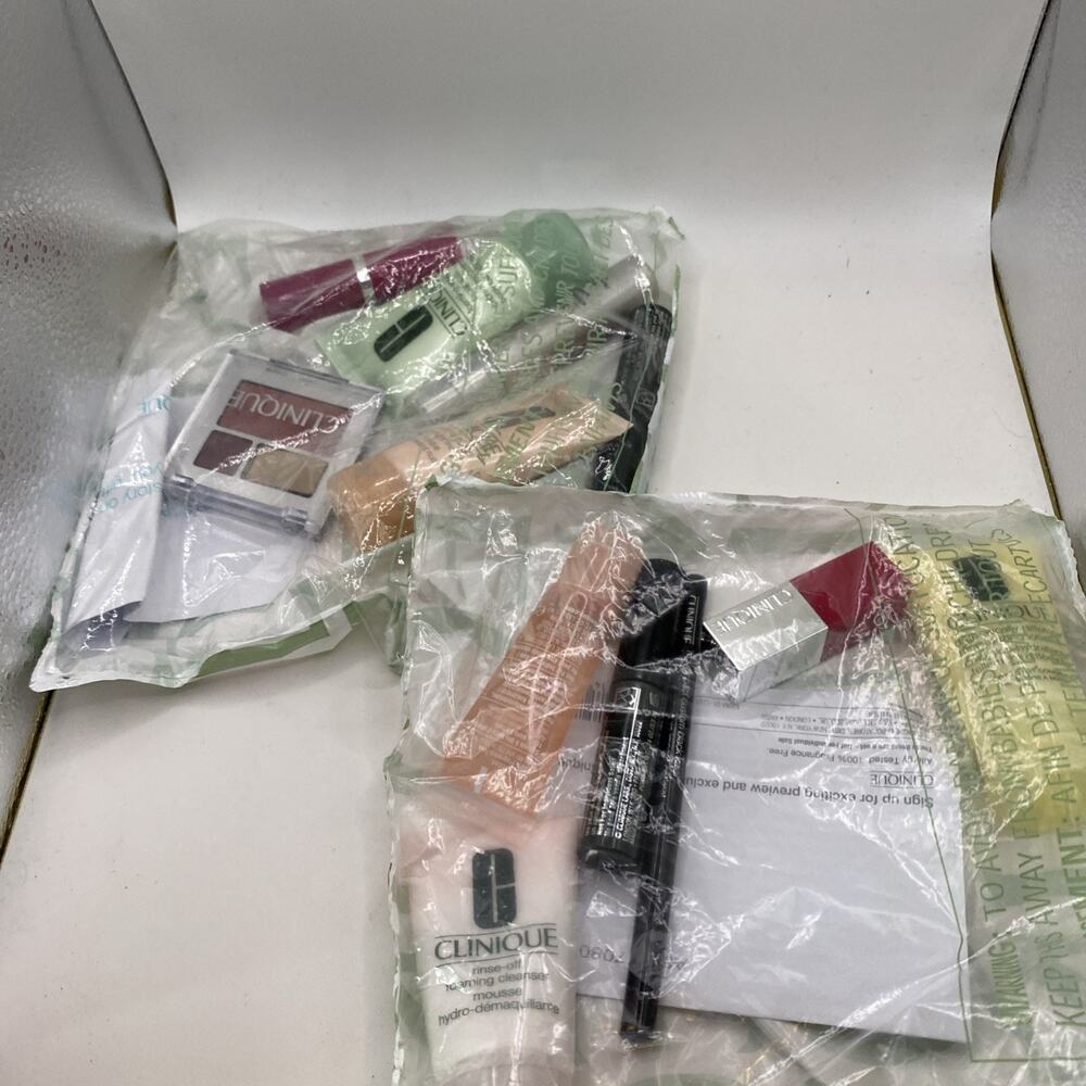 Lot of 2 Clinique 6 Piece Travel Size Skincare Makeup Gift Set 12 TOTAL PCS New